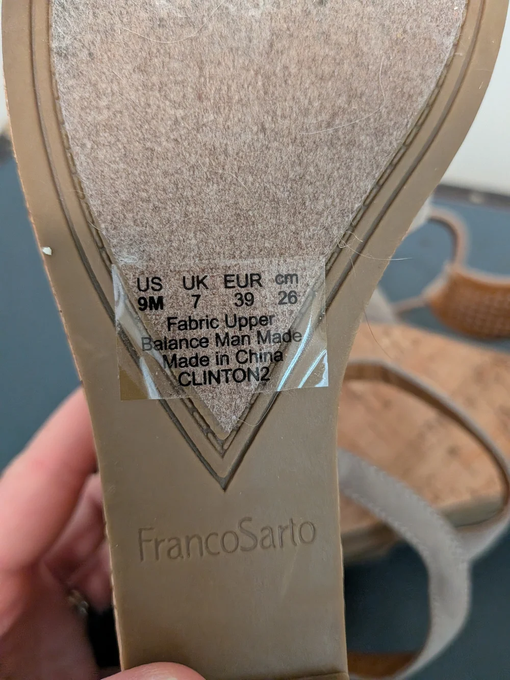Franco Sarto Women’s Beige Cork Wedge Sandals